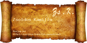 Zsoldos Kamilla névjegykártya