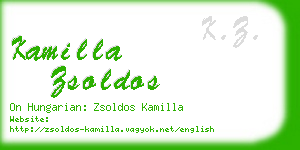 kamilla zsoldos business card